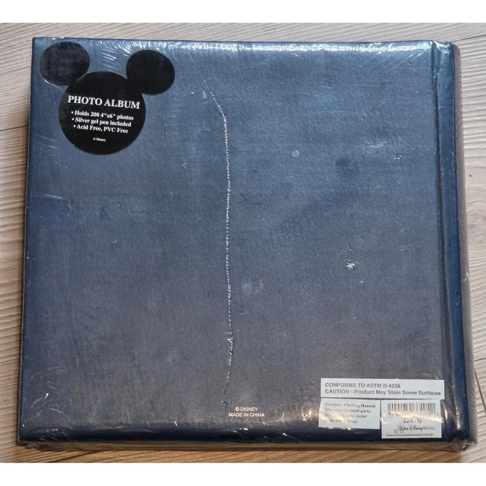 Walt Disney World Memories Photo Album Blue Cinderella Castle Pewter Sealed Flaw